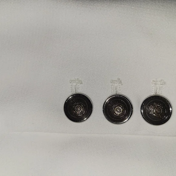 Elegant White Double-Breasted Women's Blazer White Black - Picture 5 of 14